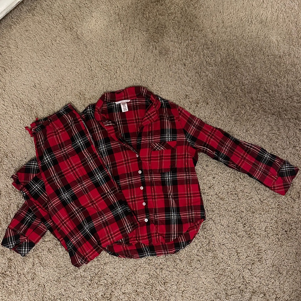 Victoria's Secret Red Plaid Pajama Set